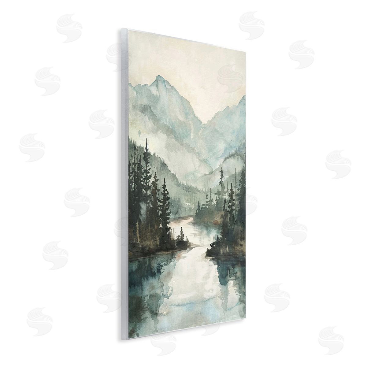 Mountain River View Wood Plaque Wall Art, Home Decor by LSR Design Studio
