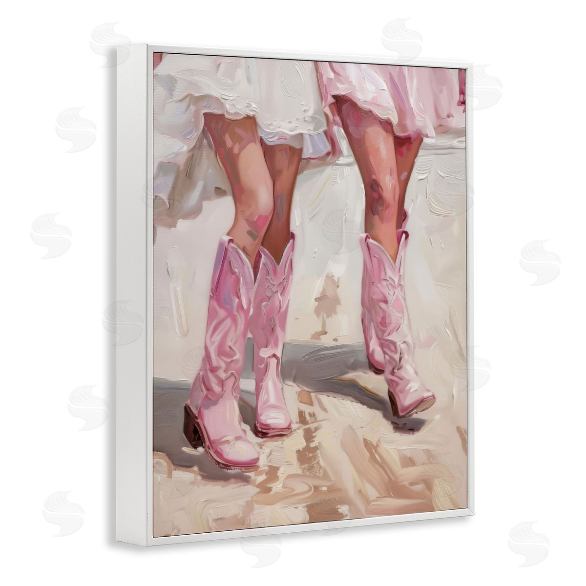 Coastal Cowgirls Stepping White Frame Print Wall Art, Home Decor by LSR Design Studio