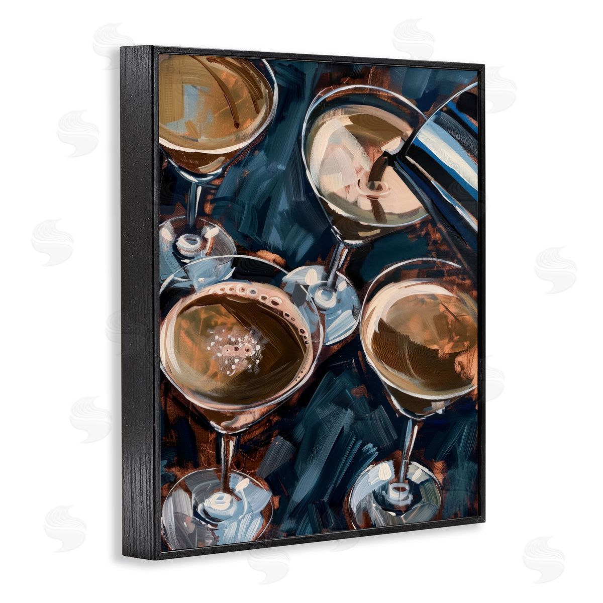 Pouring Espresso Martini Black Frame Print Wall Art, Home Decor by LSR Design Studio
