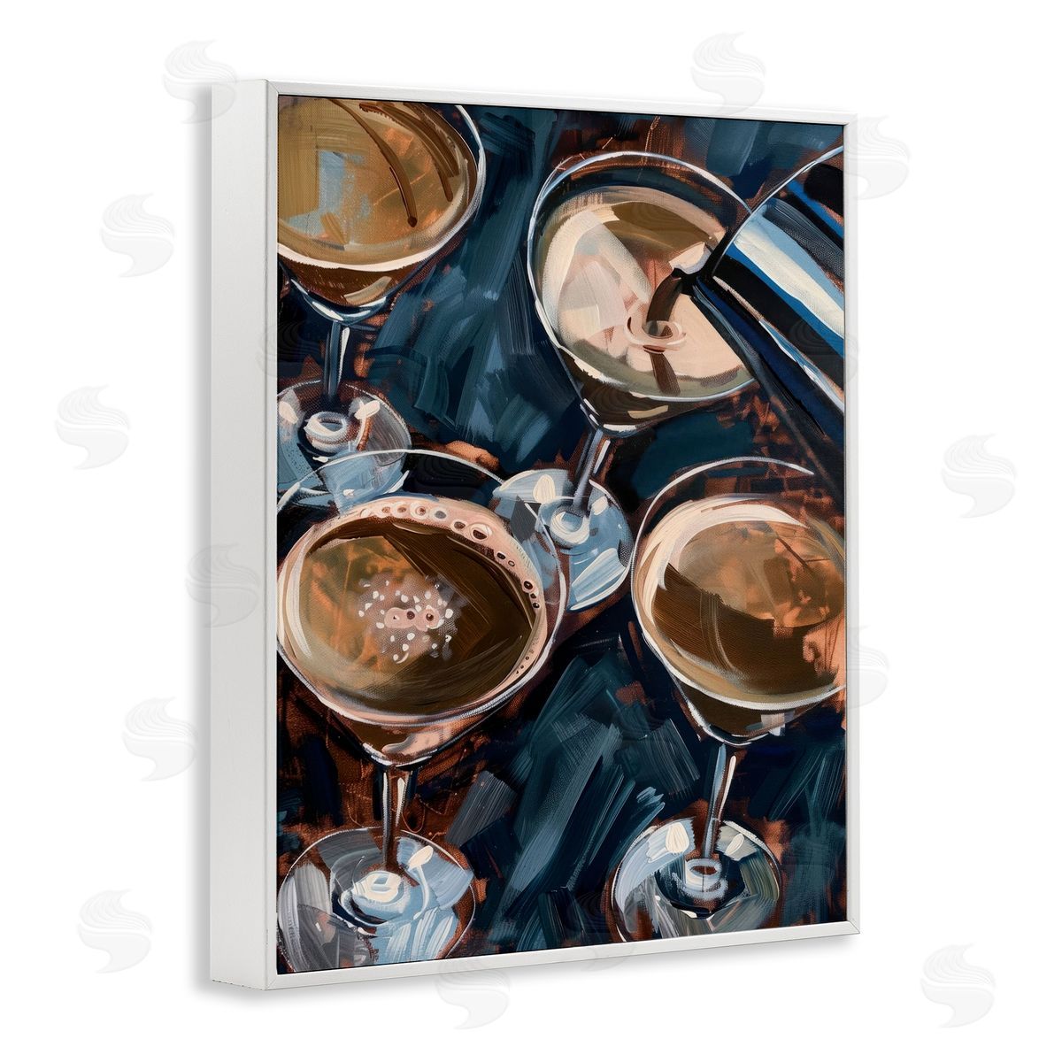 Pouring Espresso Martini White Frame Print Wall Art, Home Decor by LSR Design Studio