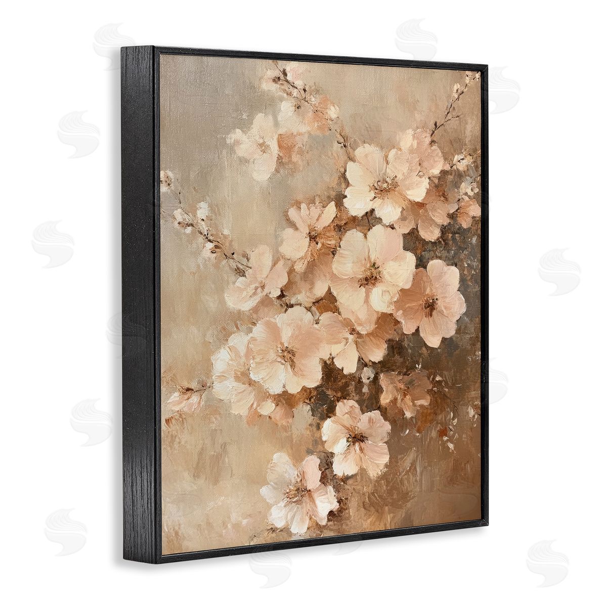 Blooming Cherry Blossoms Black Frame Print Wall Art, Home Decor by Petal Prints Design