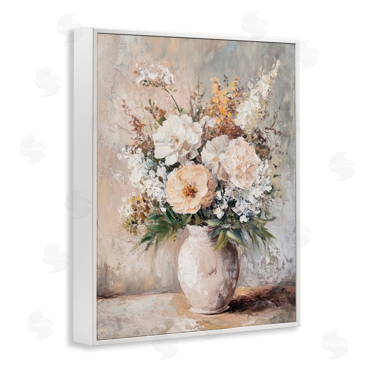 Bouquet of Wildflowers White Frame Print Wall Art, Home Decor by Petal Prints Design