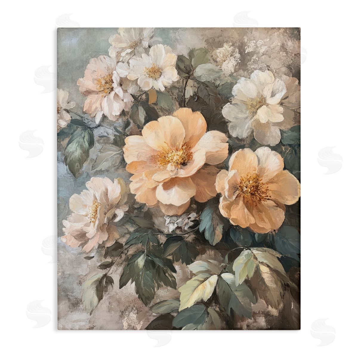 Soft Floral Arrangement Canvas Wall Art, Home Decor by Petal Prints Design