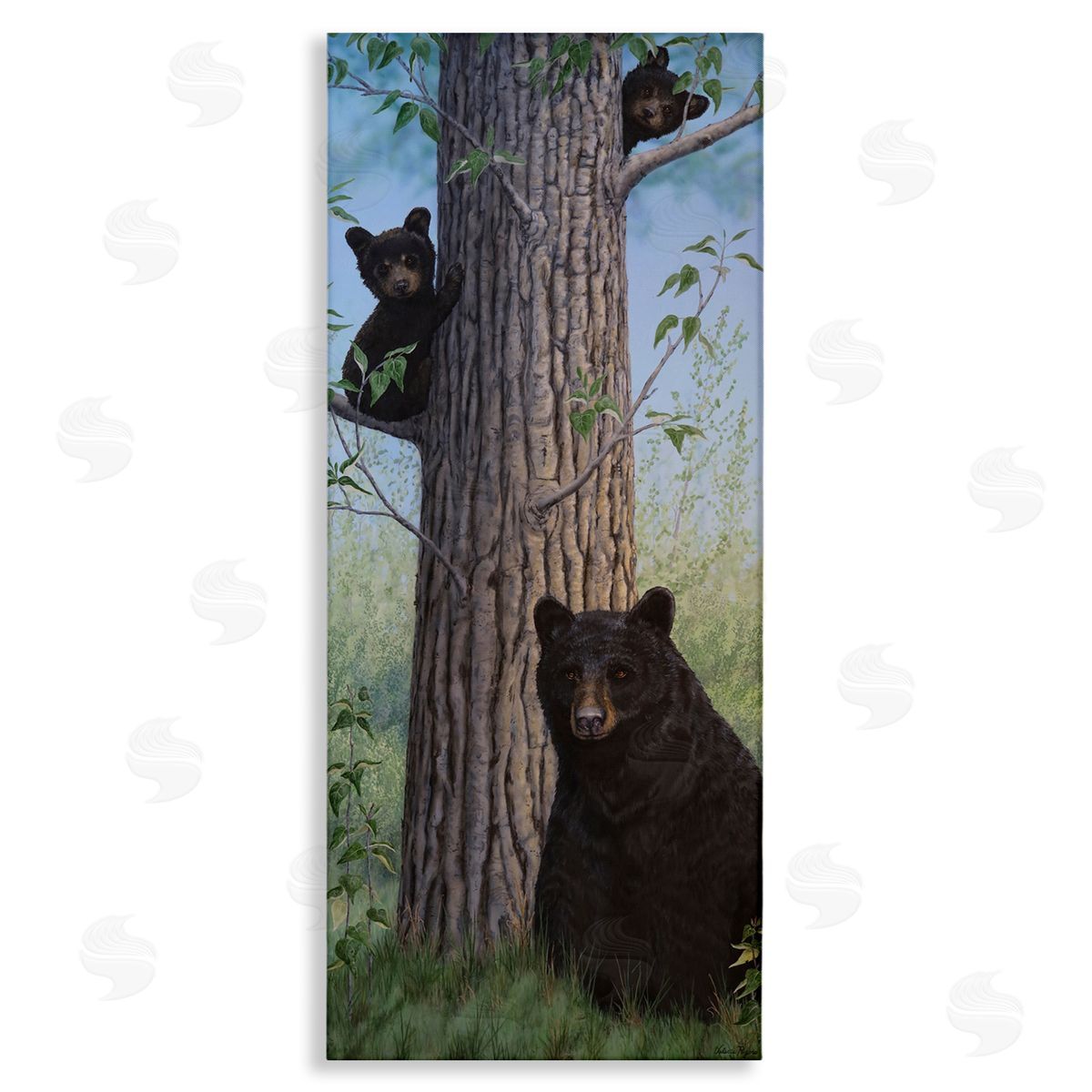 Mama Bear & Cubs Canvas Wall Art, Home Decor by Valerie Rogers