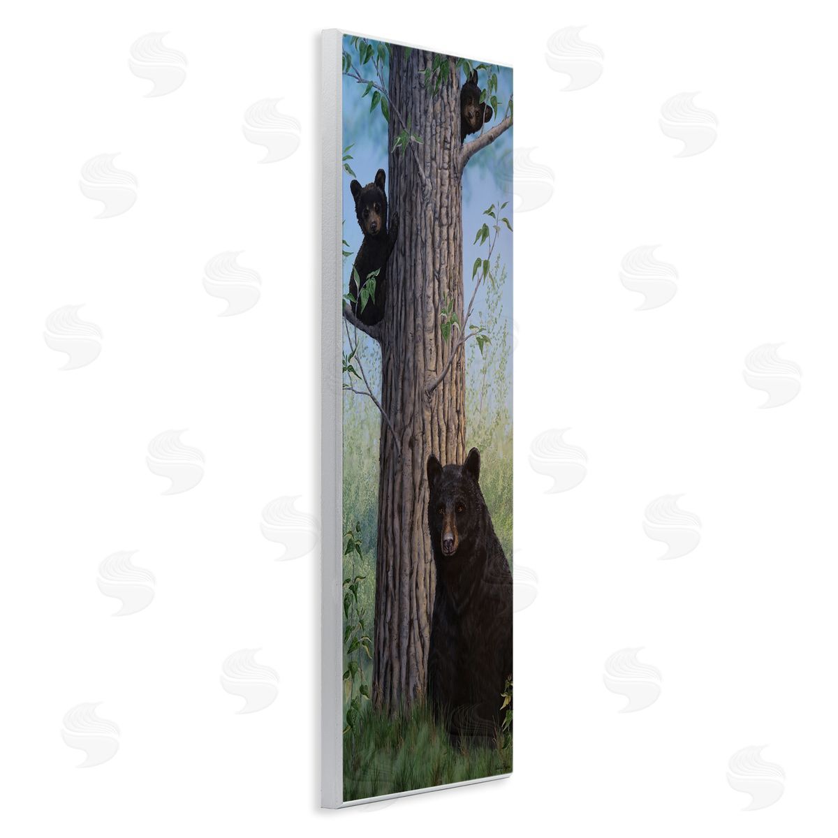 Mama Bear & Cubs Wood Plaque Wall Art, Home Decor by Valerie Rogers