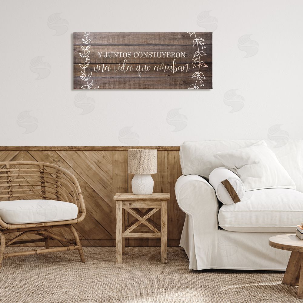 Kim Allen Una Vida Construida en Amor Canvas Wall Art Print in Room