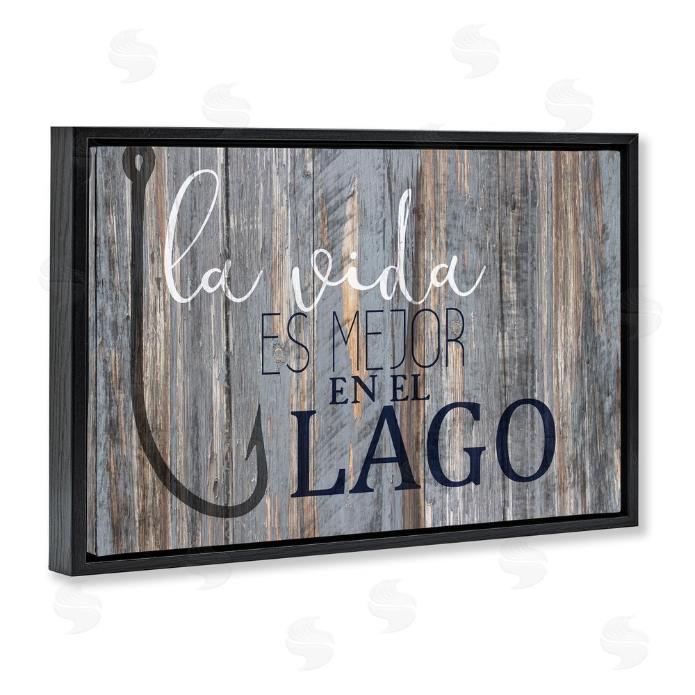 Kim Allen Mejor en el Lago Azul Black Floating Frame Canvas Wall Art Print