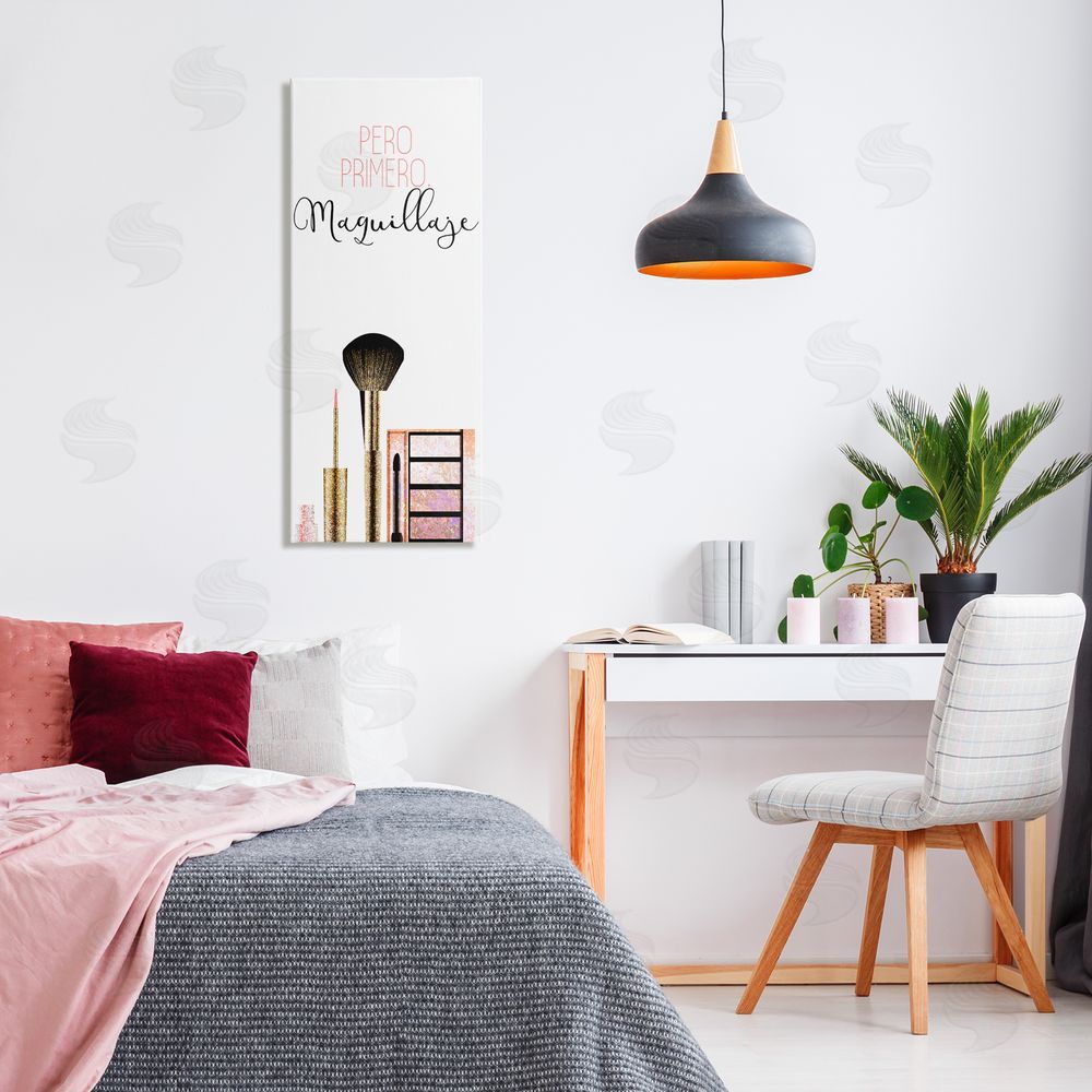 Kim Allen Pero Primero Maquillaje Canvas Wall Art Print in Room
