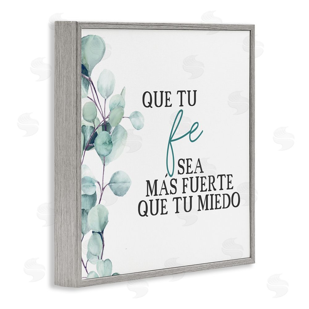 Kim Allen Que Tu Fe Sea Más Fuerte Gray Framed Giclee Wall Art Print