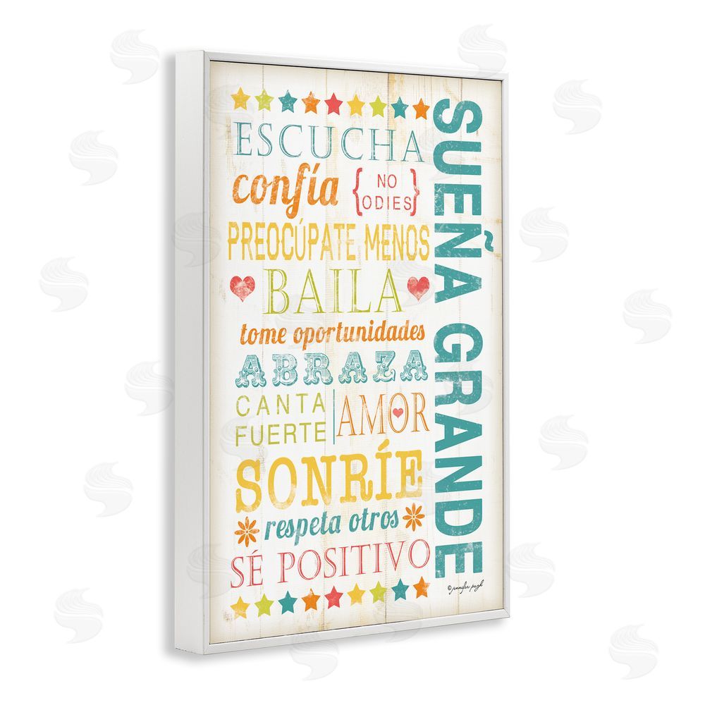 Jennifer Pugh Sueña Grande Frases Positivas White Framed Giclee Wall Art Print