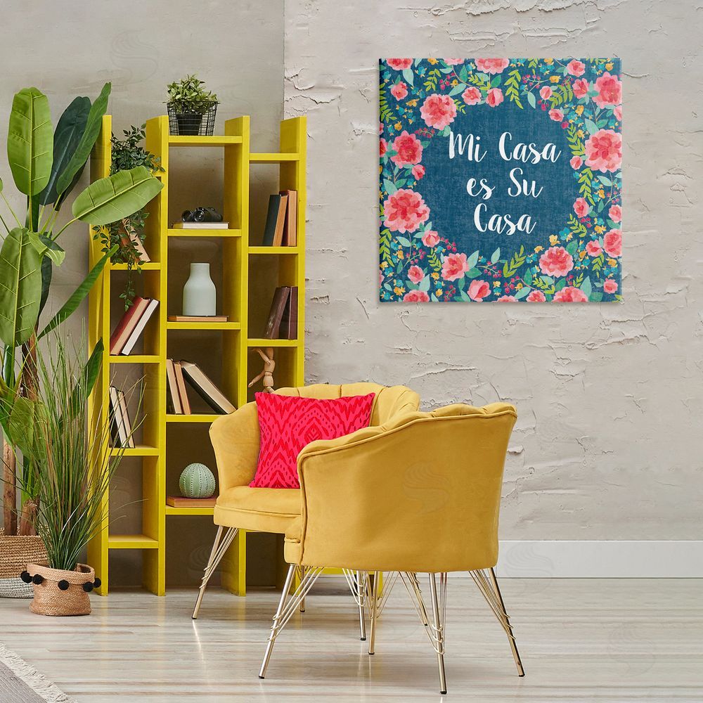 Harriet Sussman Su Casa Flores Rosas Canvas Wall Art Print in Room