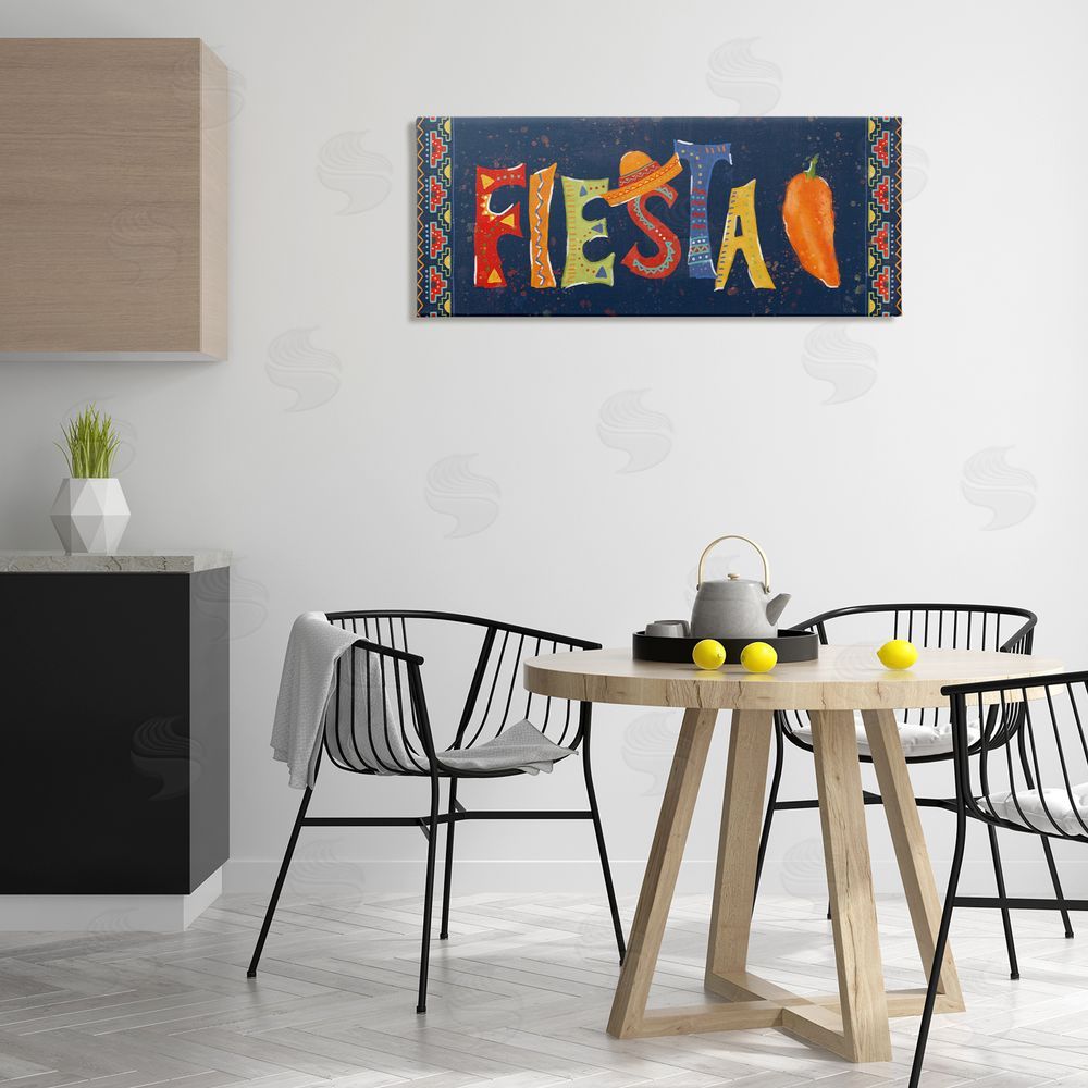 Veronique Charron Fiesta con Pimiento Colorido Canvas Wall Art Print in Room