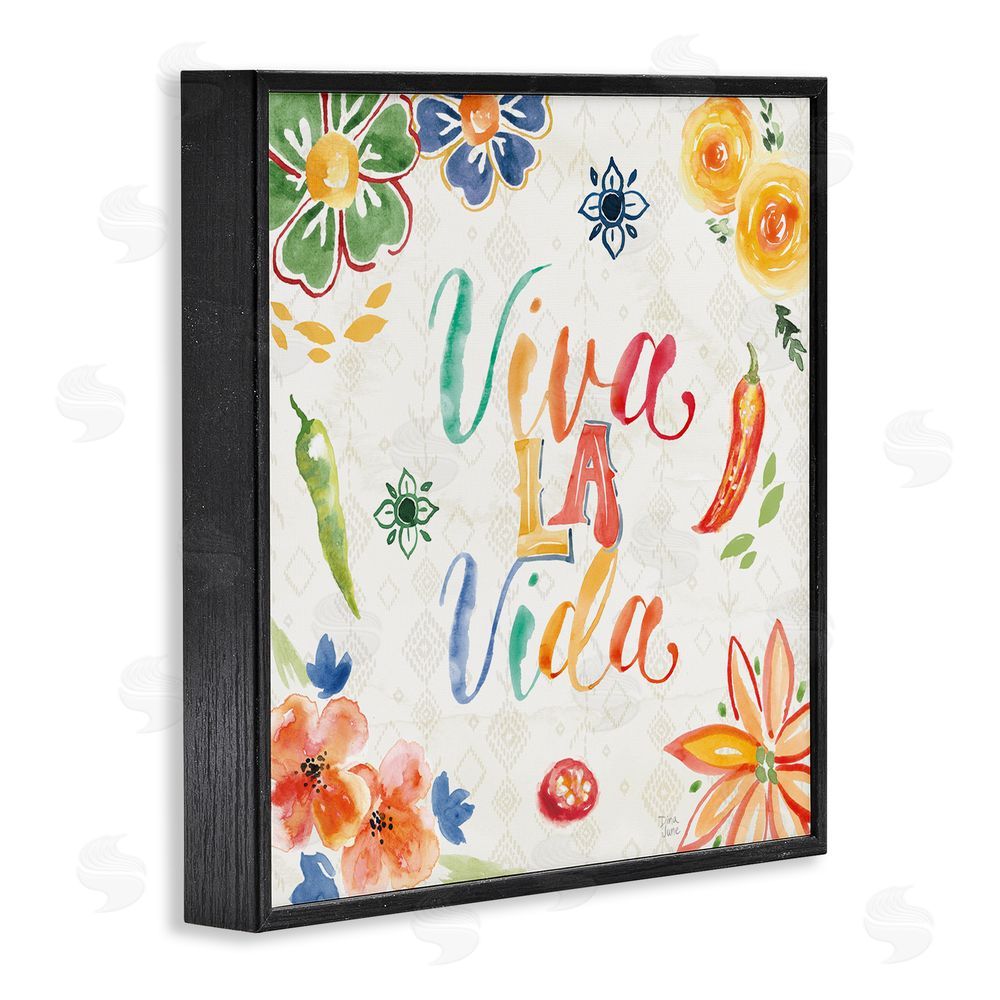 Dina June Viva La Vida Celebración Black Framed Giclee Wall Art Print