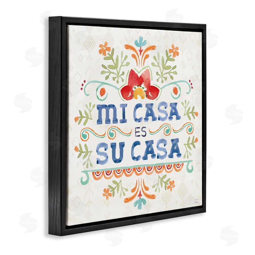 Dina June Su Casa Hogar Acogedor Black Floating Frame Canvas Wall Art Print
