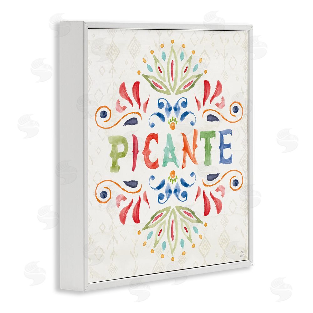 Dina June Picante con Patrón Vibrante White Framed Giclee Wall Art Print