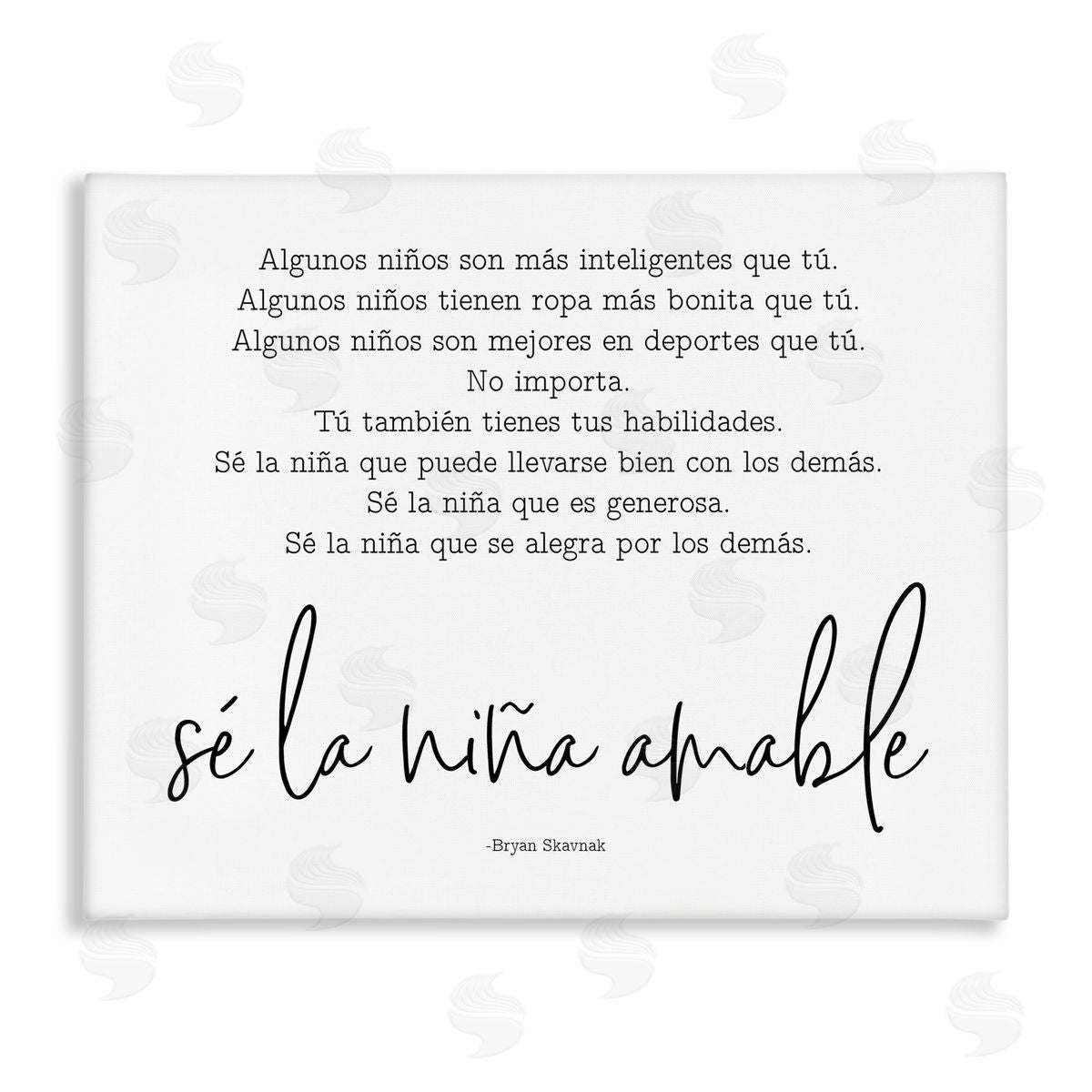 Lettered and Lined Se la Niña Amable Canvas Wall Art Print