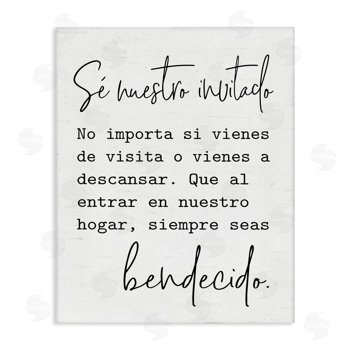 Lettered and Lined Se Nuestro Invitado Canvas Wall Art Print