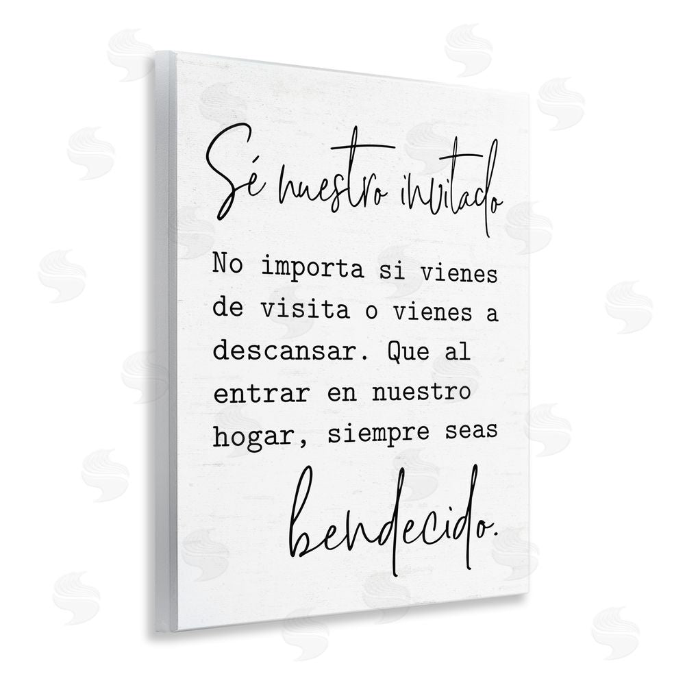 Lettered and Lined Se Nuestro Invitado Wooden Wall Plaque Art Print