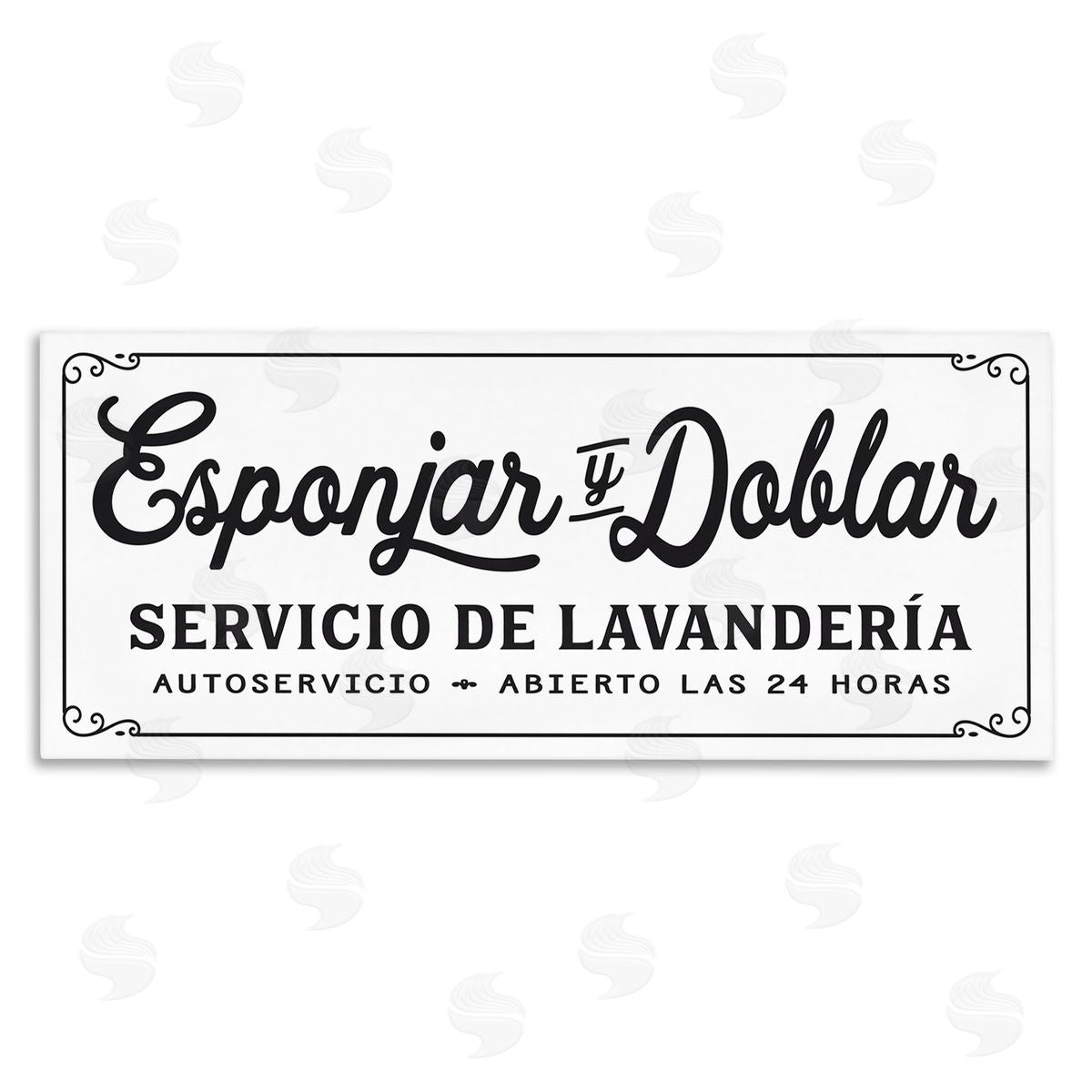 Lettered and Lined Servicio De Lavandería Canvas Wall Art Print