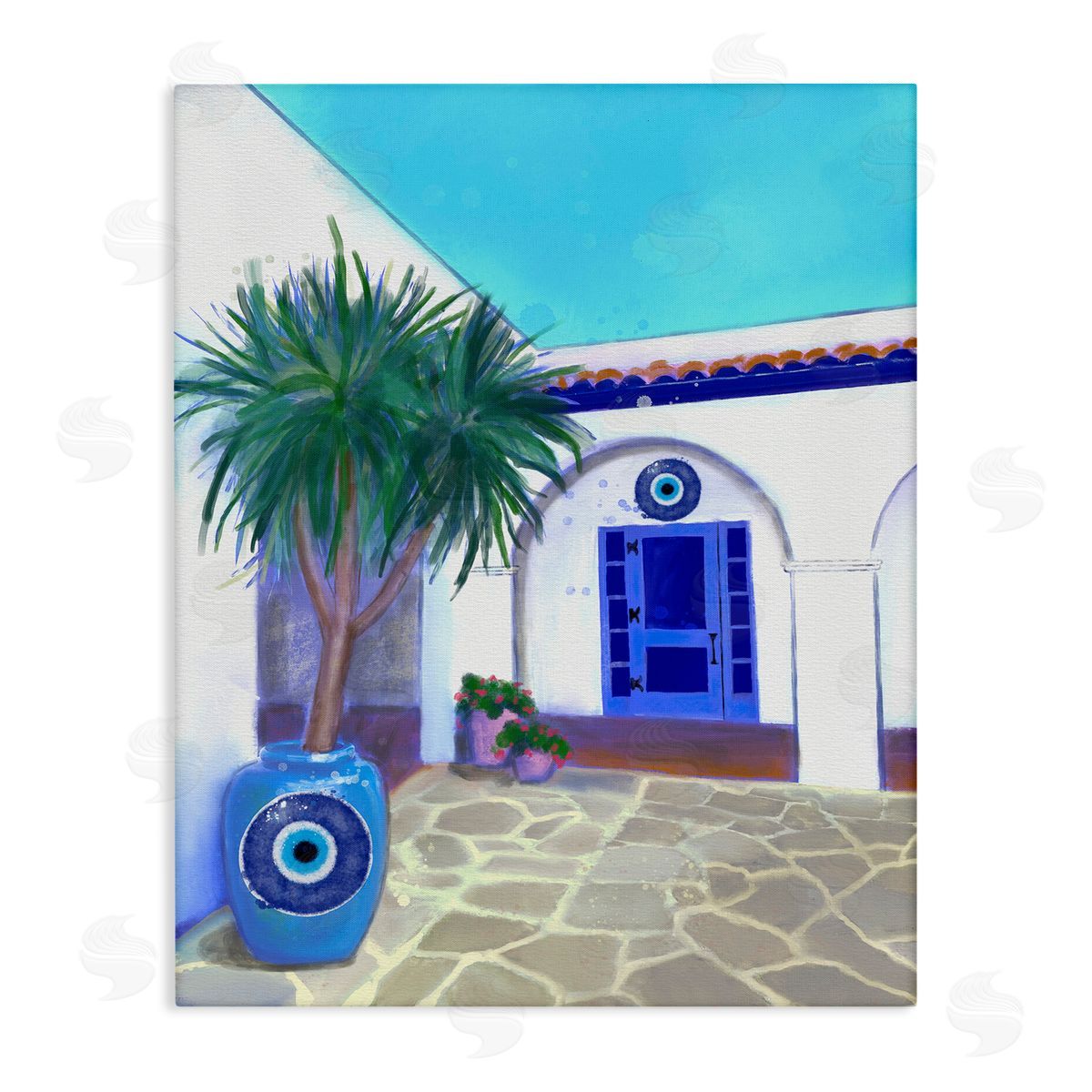 Tranquil Tropical Villa Canvas Wall Art, Home Decor by Matthew Piotrowicz