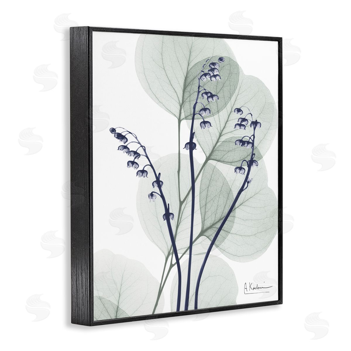 Serene Modern Eucalyptus Black Frame Print Wall Art, Home Decor by Albert Koetsier