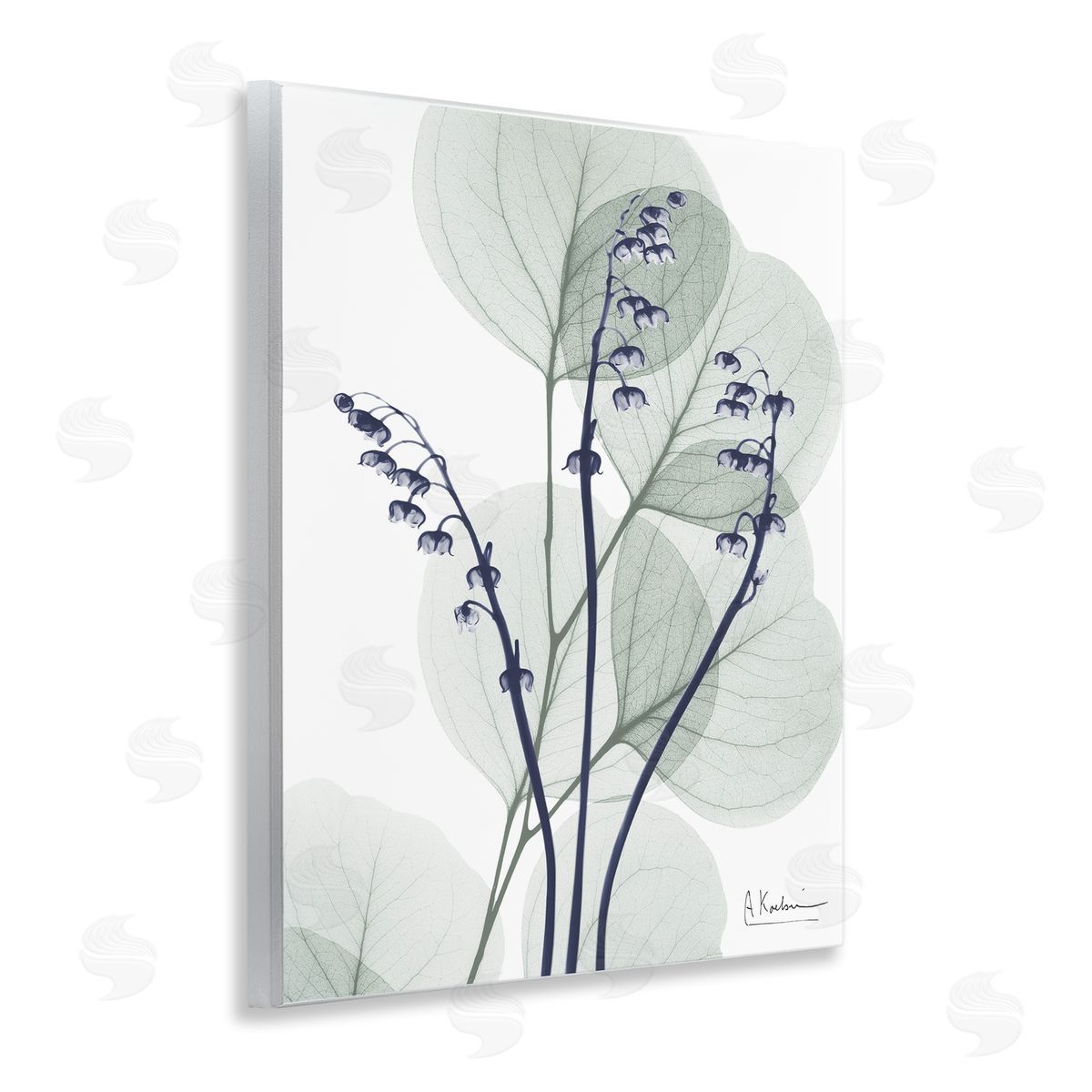 Serene Modern Eucalyptus Wood Plaque Wall Art, Home Decor by Albert Koetsier