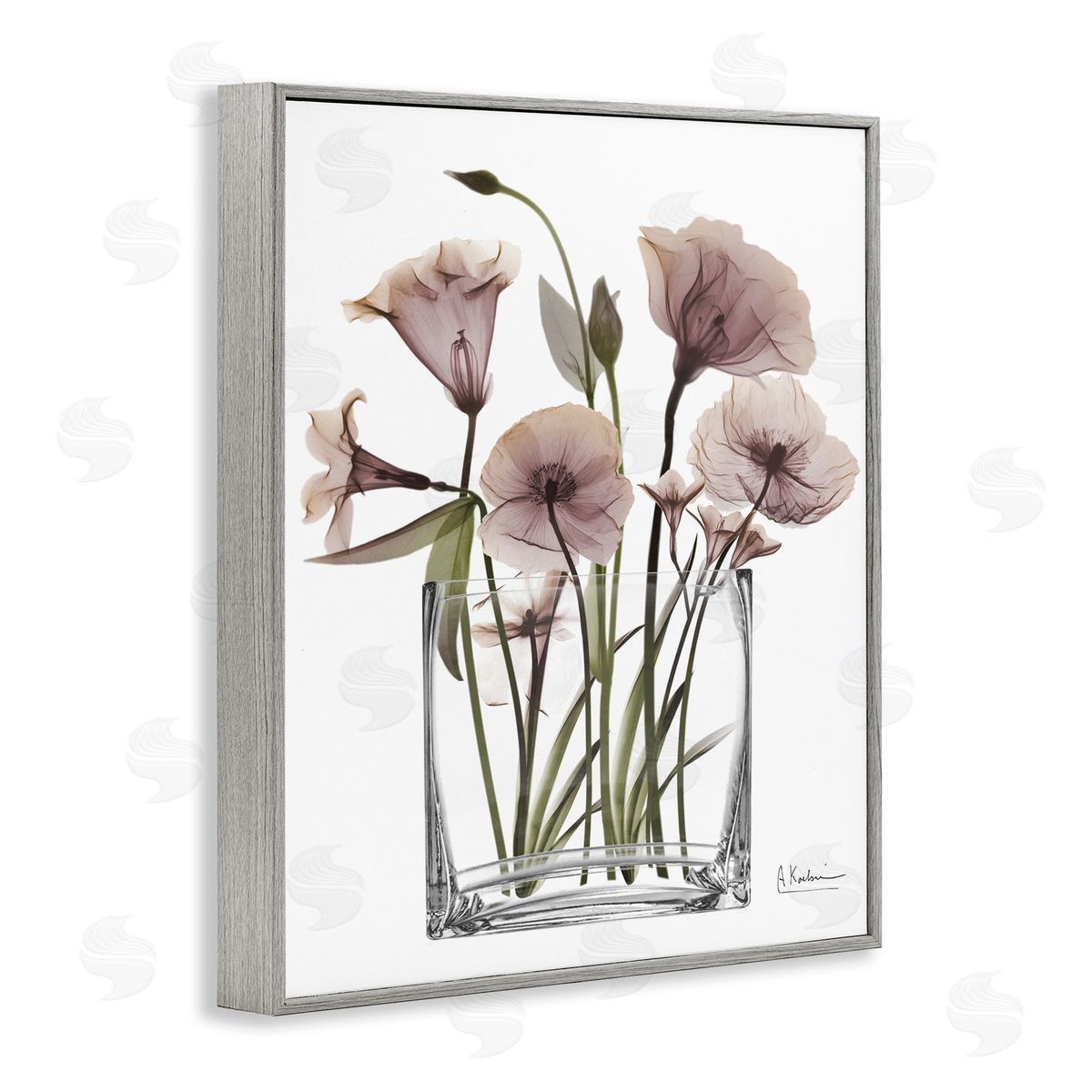 Modern Elegant Vase Grey Frame Print Wall Art, Home Decor by Albert Koetsier