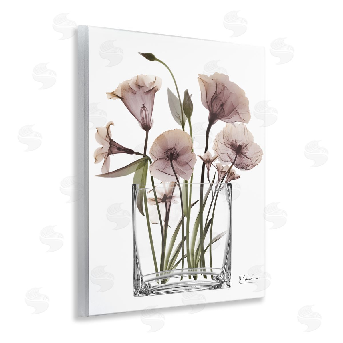 Modern Elegant Vase Wood Plaque Wall Art, Home Decor by Albert Koetsier