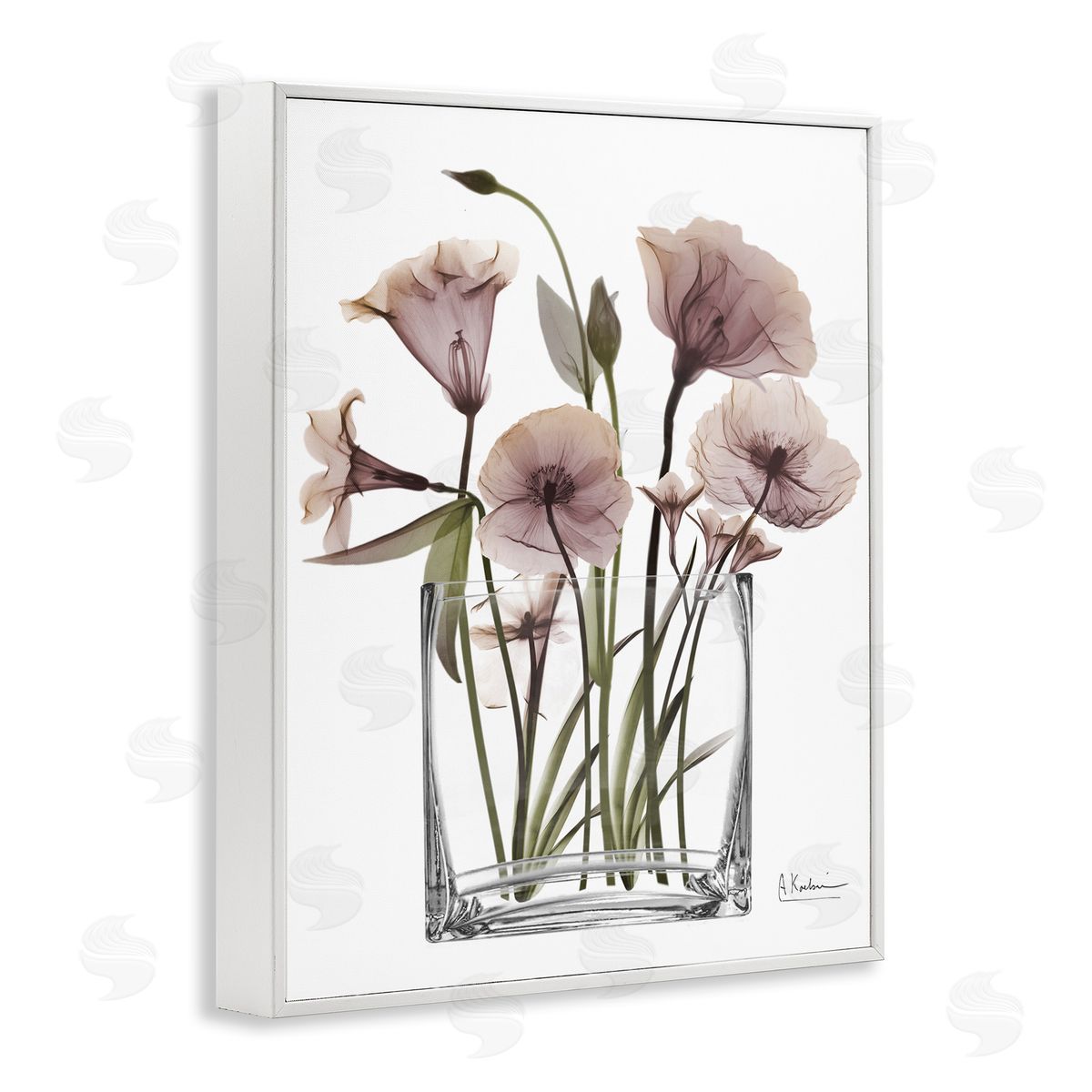 Modern Elegant Vase White Frame Print Wall Art, Home Decor by Albert Koetsier
