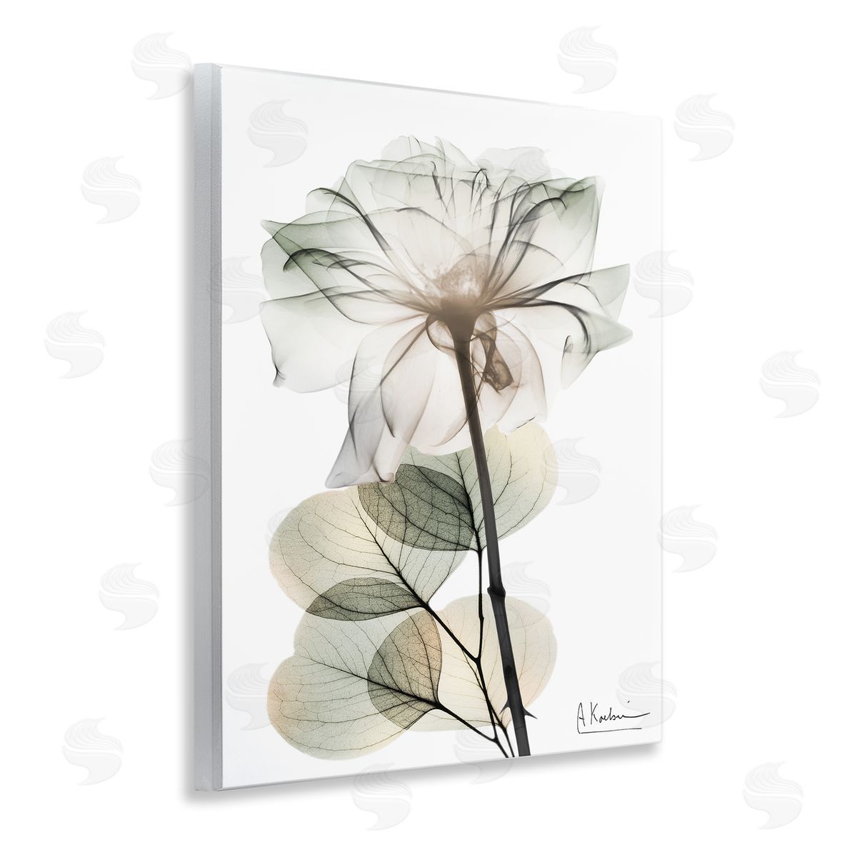 Modern Minimalist Buds Wood Plaque Wall Art, Home Decor by Albert Koetsier