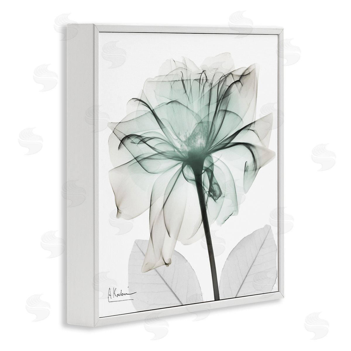 Unique Chic Flower Petal White Frame Print Wall Art, Home Decor by Albert Koetsier