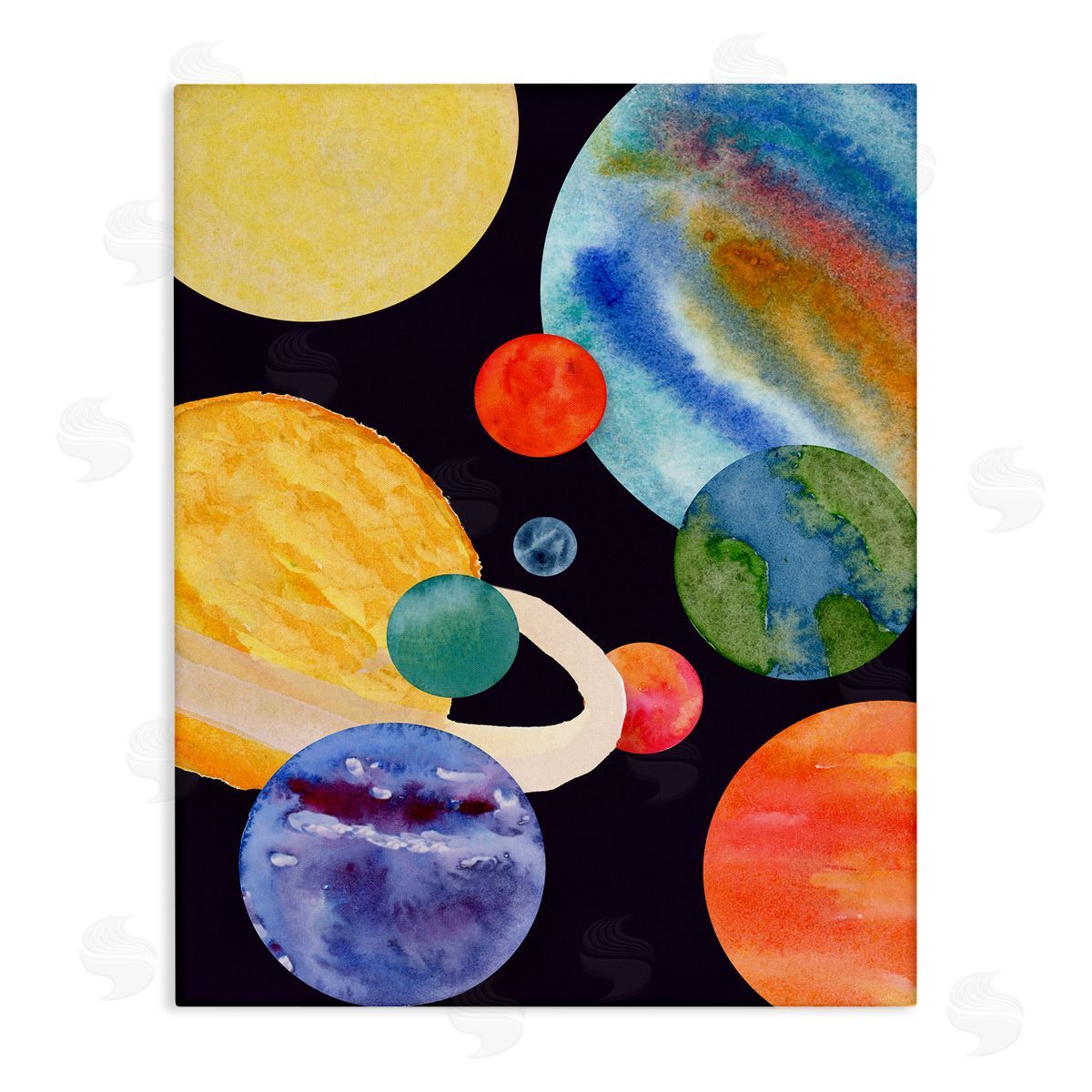 Planetary Galaxy in Space Canvas Wall Art, Home Decor by Corinne Rose Designs