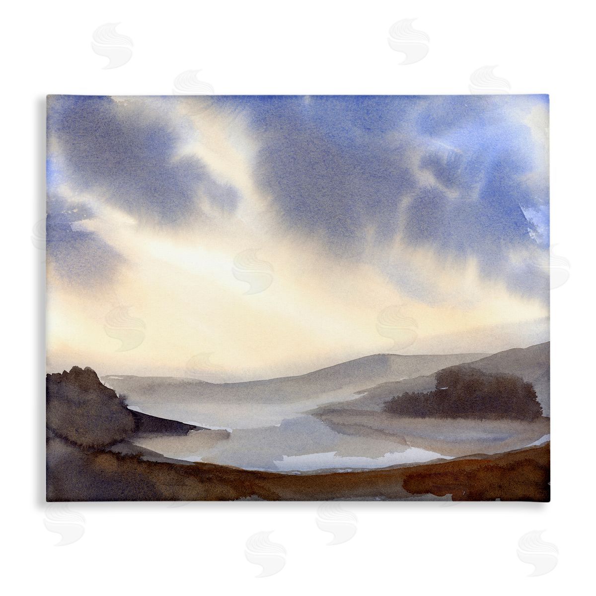 Dreamy Bay Inlet Horizon Canvas Wall Art, Home Decor by Ashley Davis