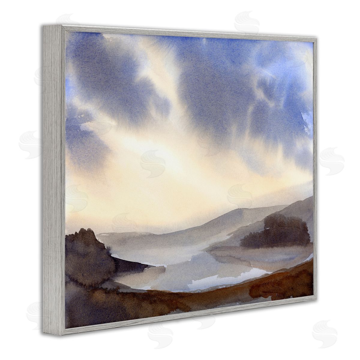 Dreamy Bay Inlet Horizon Grey Frame Print Wall Art, Home Decor by Ashley Davis