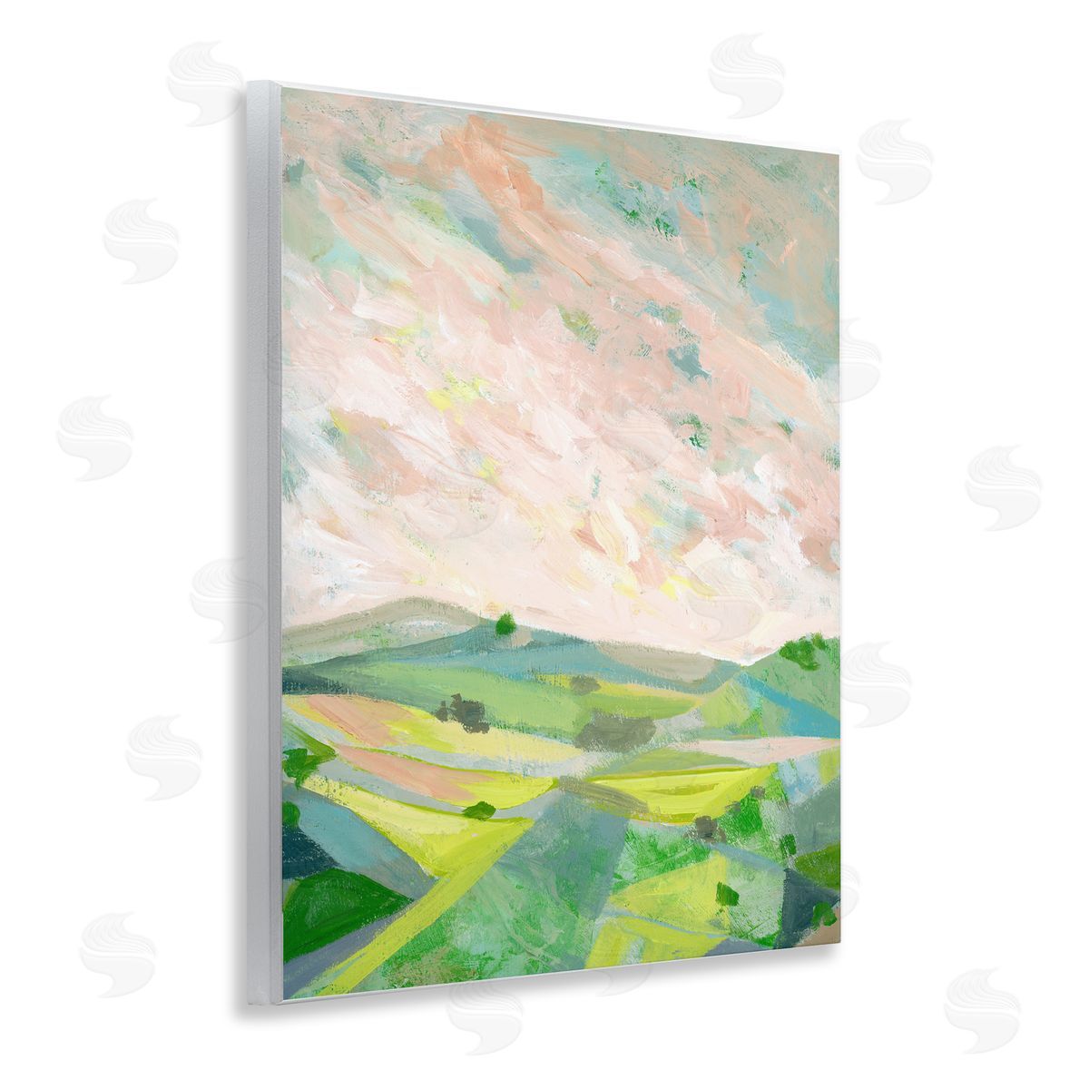 Vibrant Green Hills Landscape Wood Plaque Wall Art, Home Decor by Ashley Davis