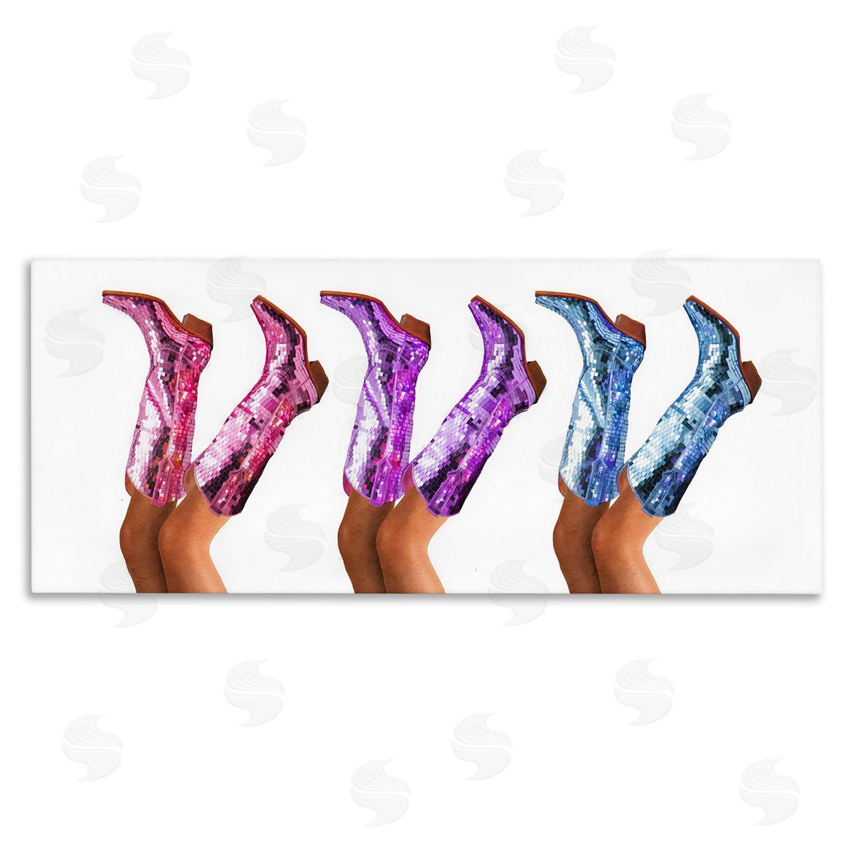 Trendy Glam Cowgirl Boots Canvas Wall Art, Home Decor by Amanda Greenwood