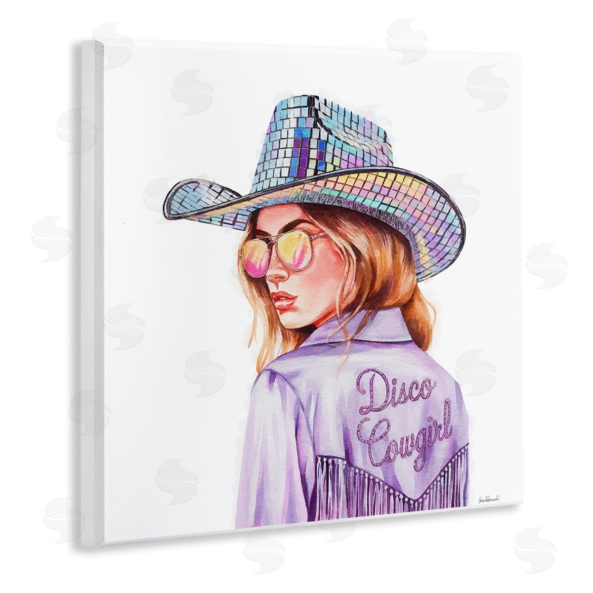 Purple Disco Cowgirl Wood Plaque Wall Art, Home Decor by Amanda Greenwood