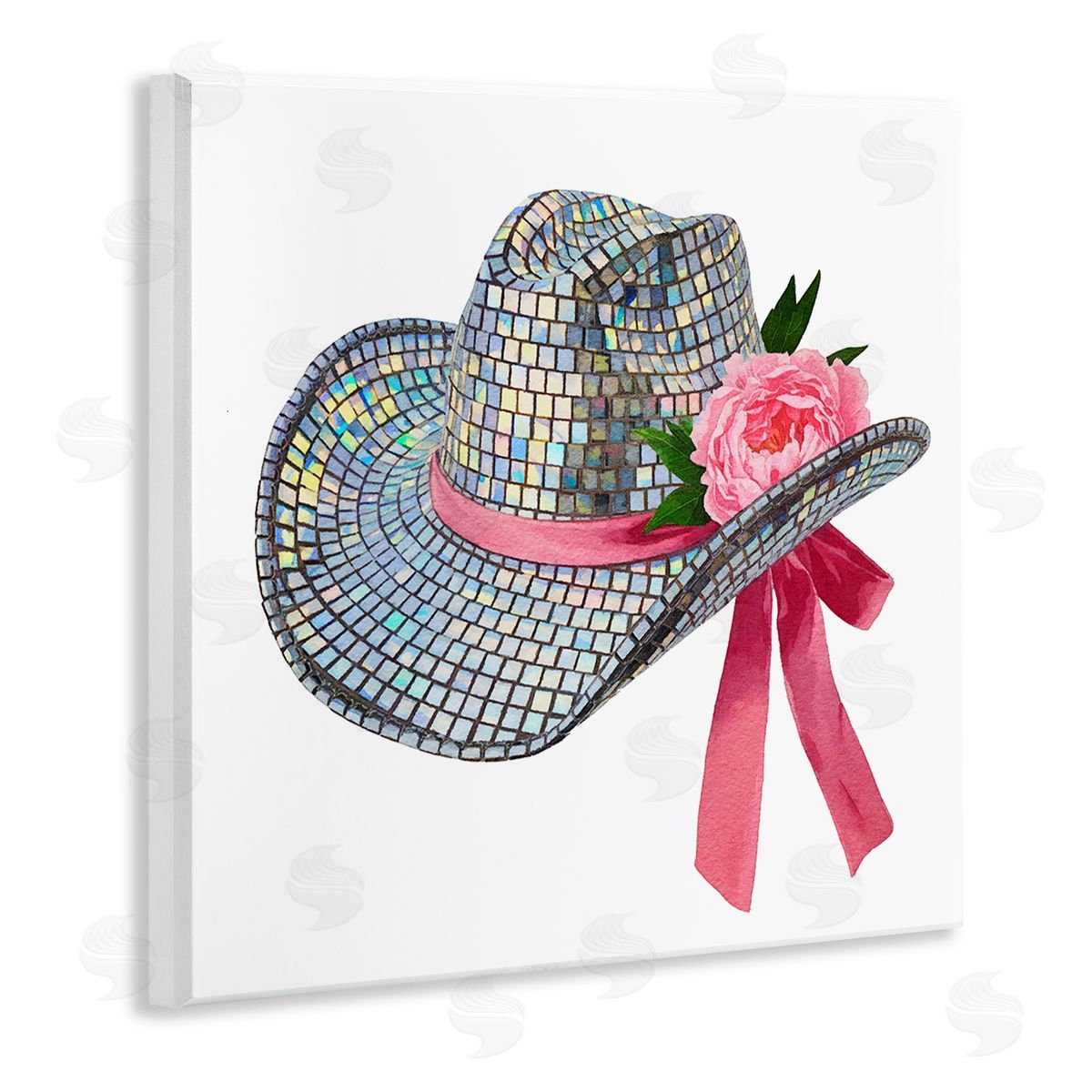 Chic Bow on Disco Hat Wood Plaque Wall Art, Home Decor by Amanda Greenwood