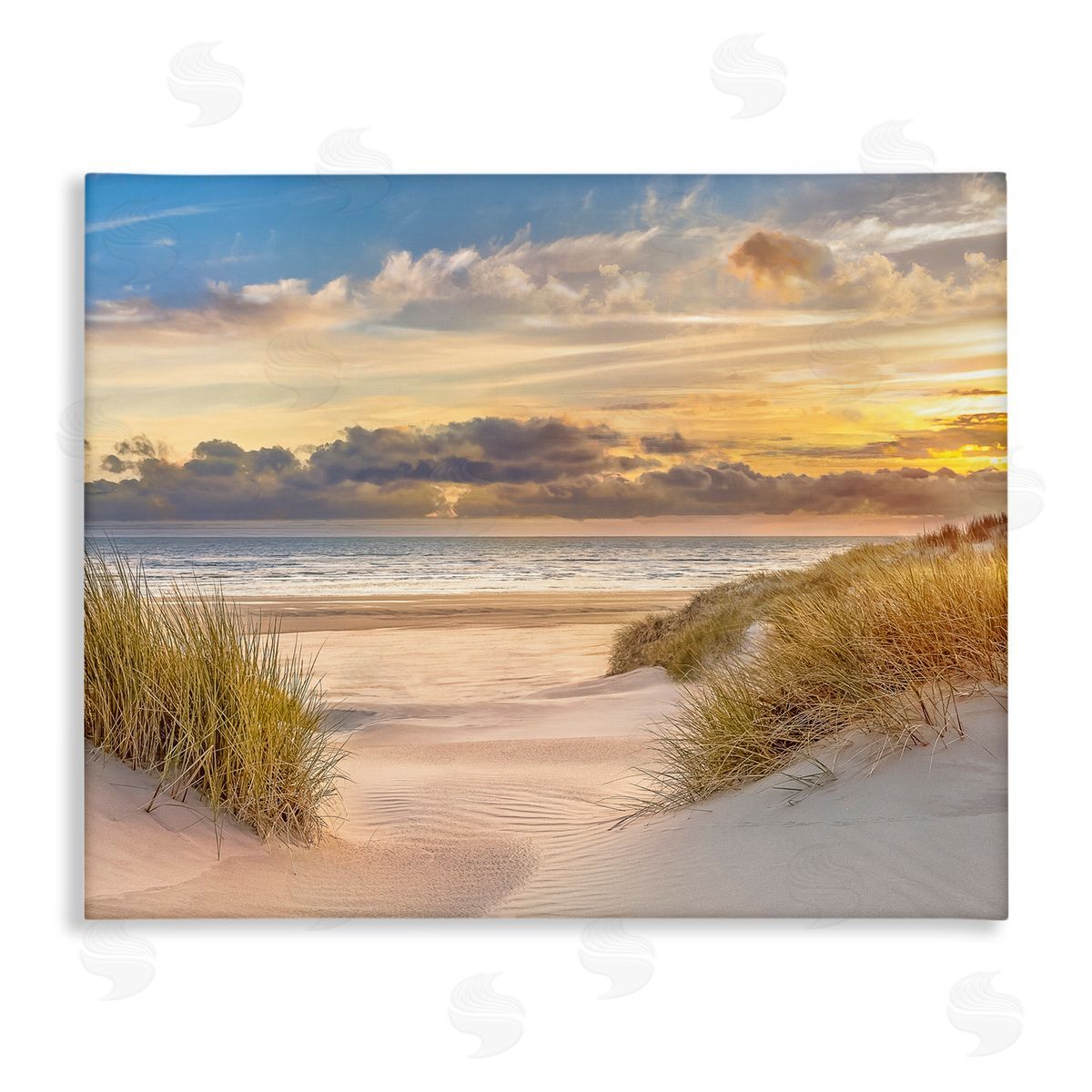 Serene Beach Between Dunes Canvas Wall Art, Home Decor by Mike Calascibetta