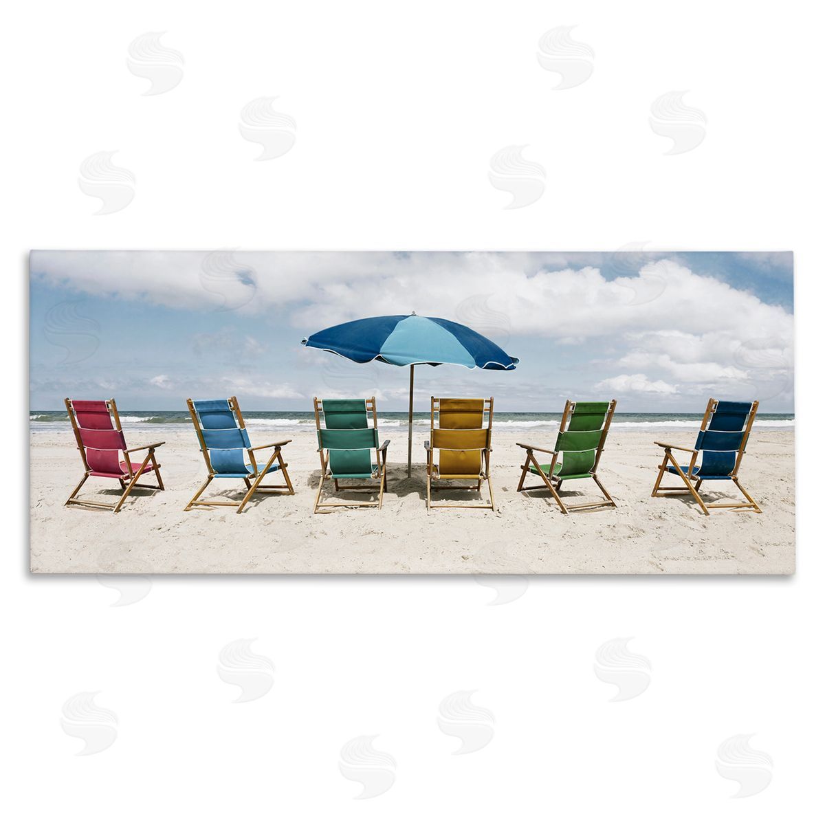 Colorful Beach Chairs Canvas Wall Art, Home Decor by Natalie Carpentieri