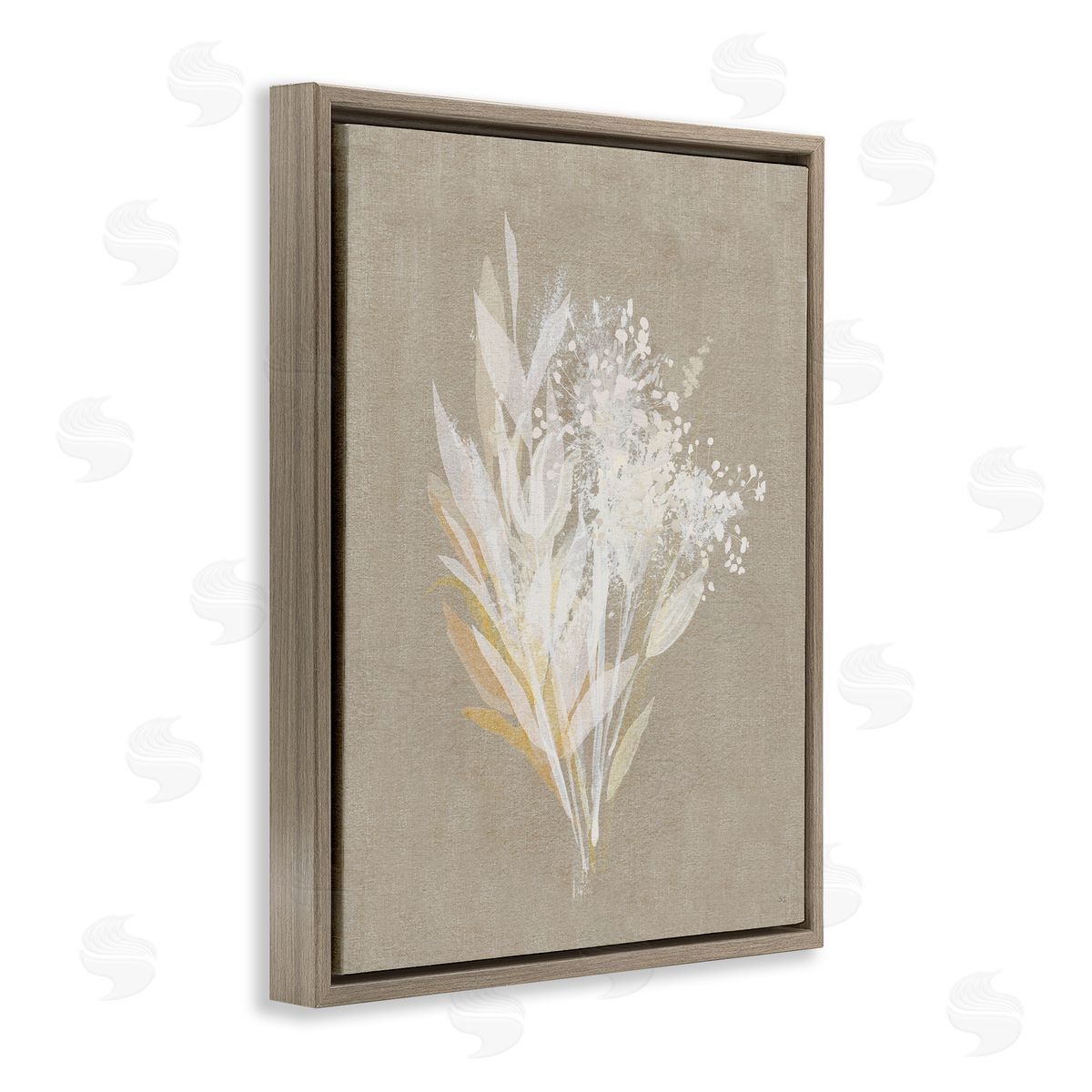 Natural Herb Impression Brown Floating Frame Canvas Wall Art, Home Decor by Susan Jill
