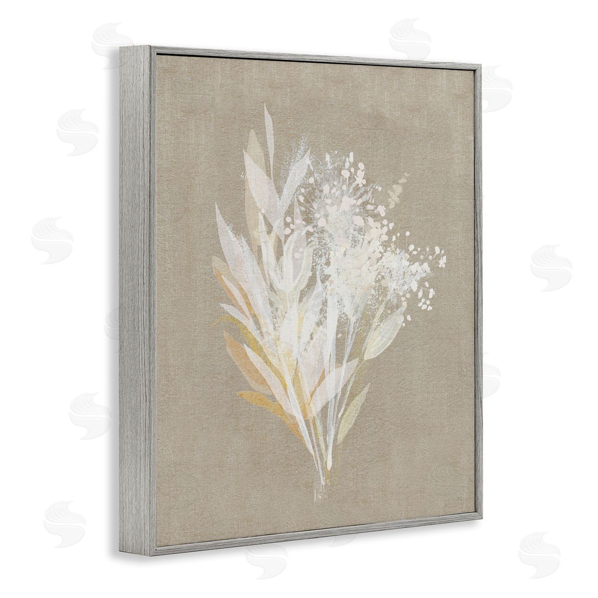 Natural Herb Impression Grey Frame Print Wall Art, Home Decor by Susan Jill