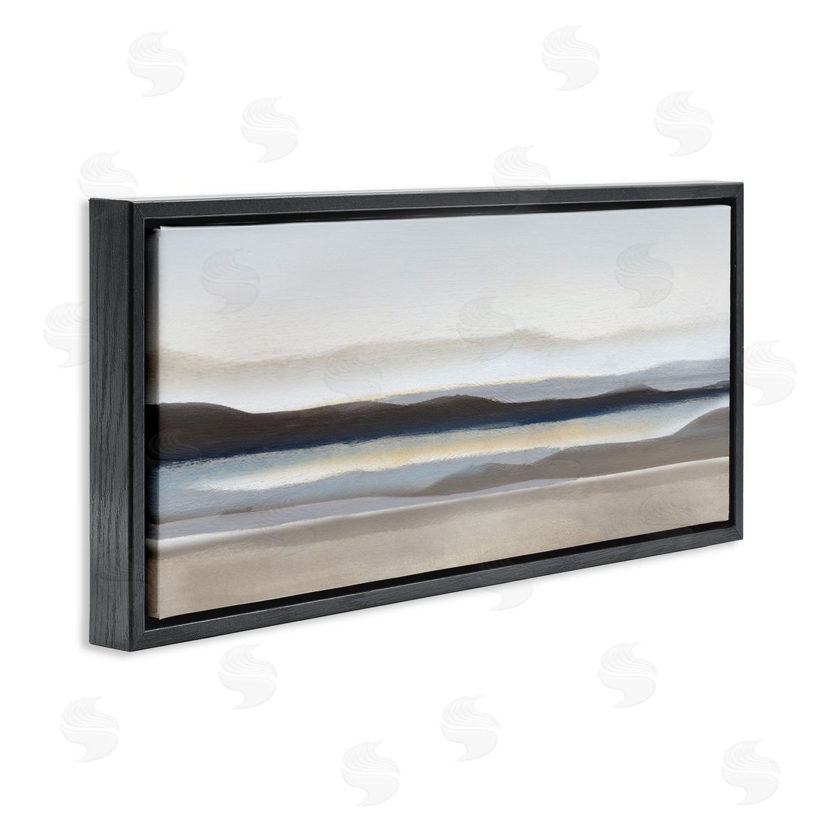 Fade Neutral Desert Scenery Black Floating Frame Canvas Wall Art, Home Decor by Charity Henderson