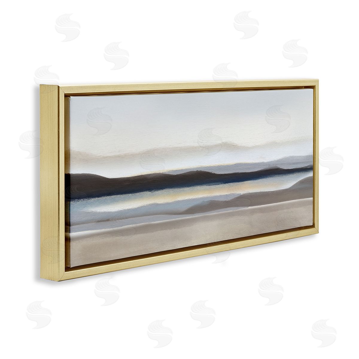 Fade Neutral Desert Scenery Gold Floating Frame Canvas Wall Art, Home Decor by Charity Henderson