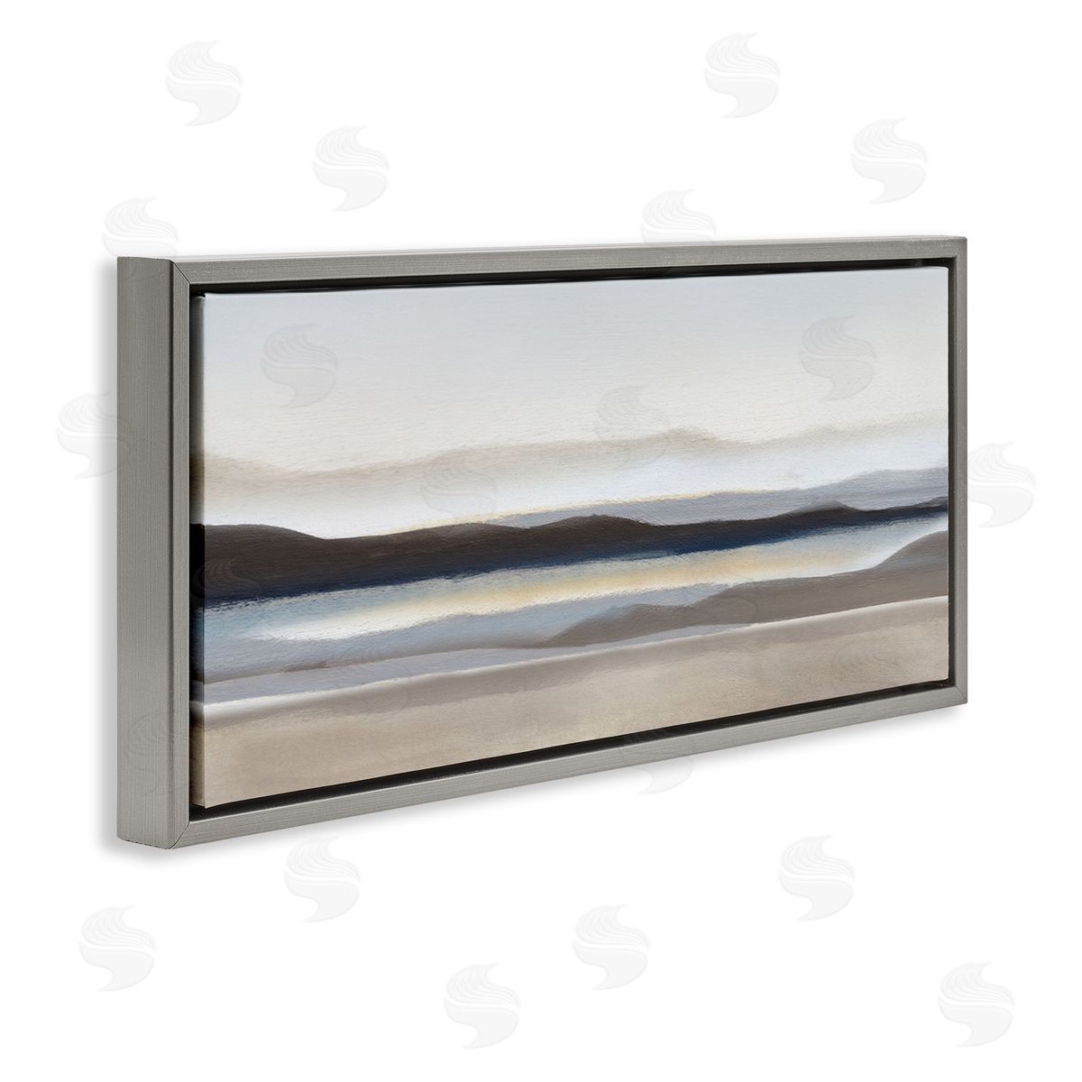 Fade Neutral Desert Scenery Grey Floating Frame Canvas Wall Art, Home Decor by Charity Henderson