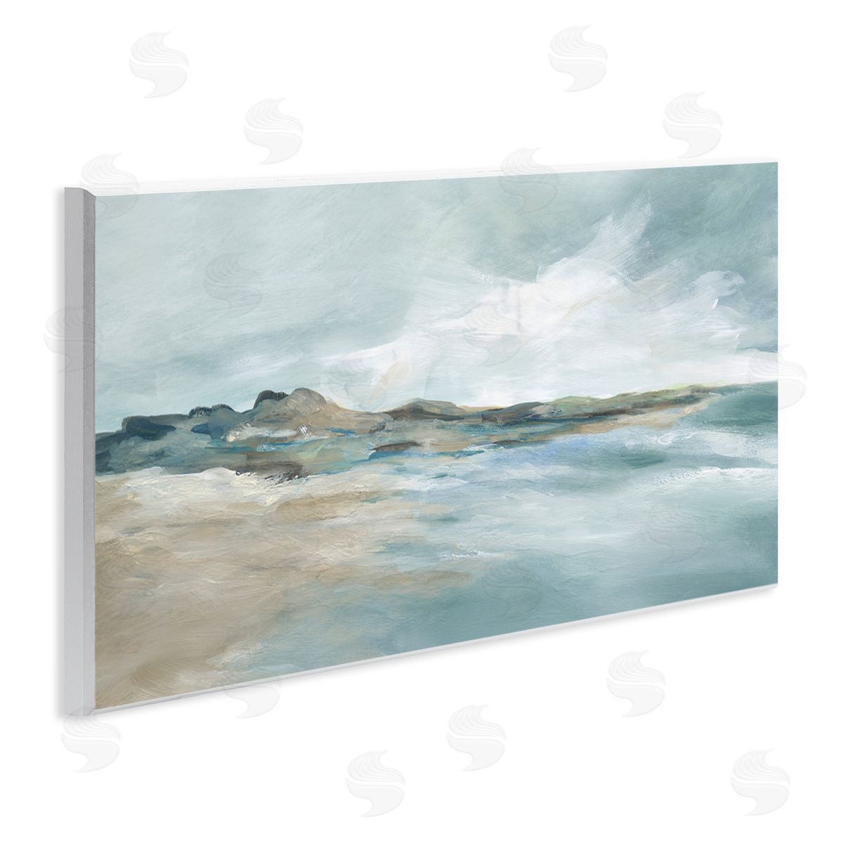 Blue Gradient Beach Scene Wood Plaque Wall Art, Home Decor by Carol Robinson