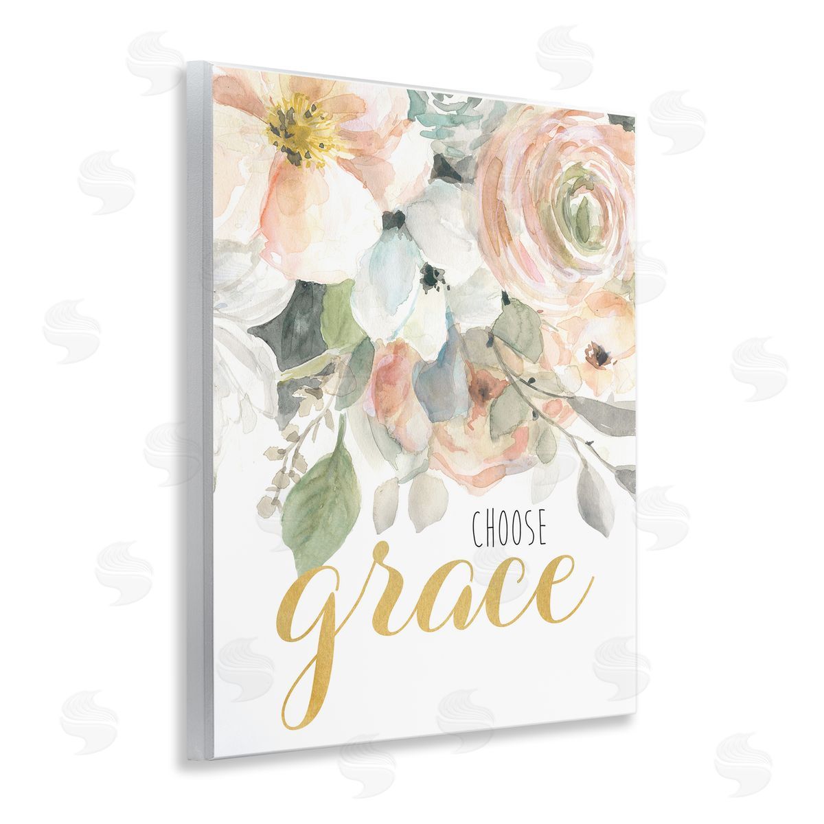 Choose Grace on Florals Wood Plaque Wall Art, Home Decor by Carol Robinson