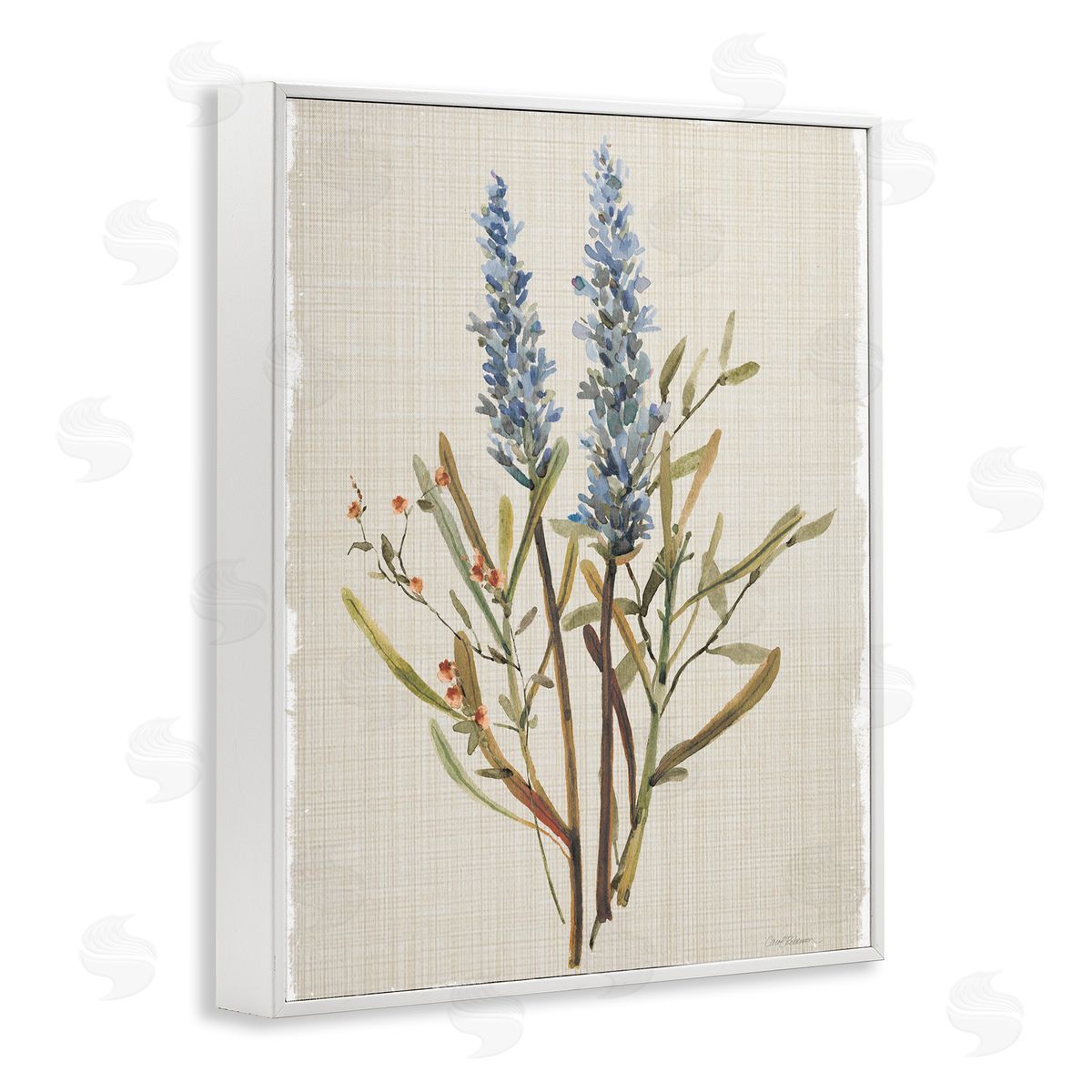 Natural Lavender Sprigs White Frame Print Wall Art, Home Decor by Carol Robinson