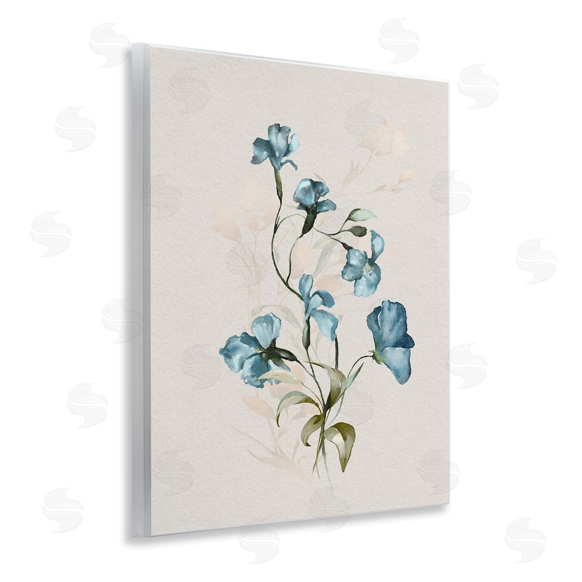 Blue Flower Herbs Wood Plaque Wall Art, Home Decor by Susan Jill