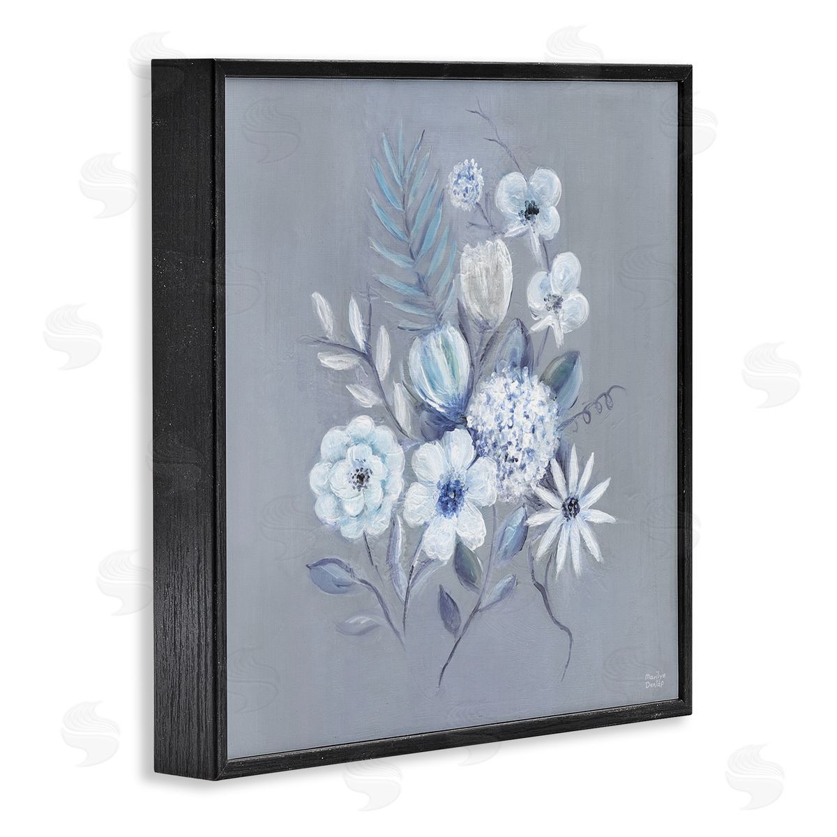 Mixed Flower Bundle Black Frame Print Wall Art, Home Decor by Marilyn Dunlap